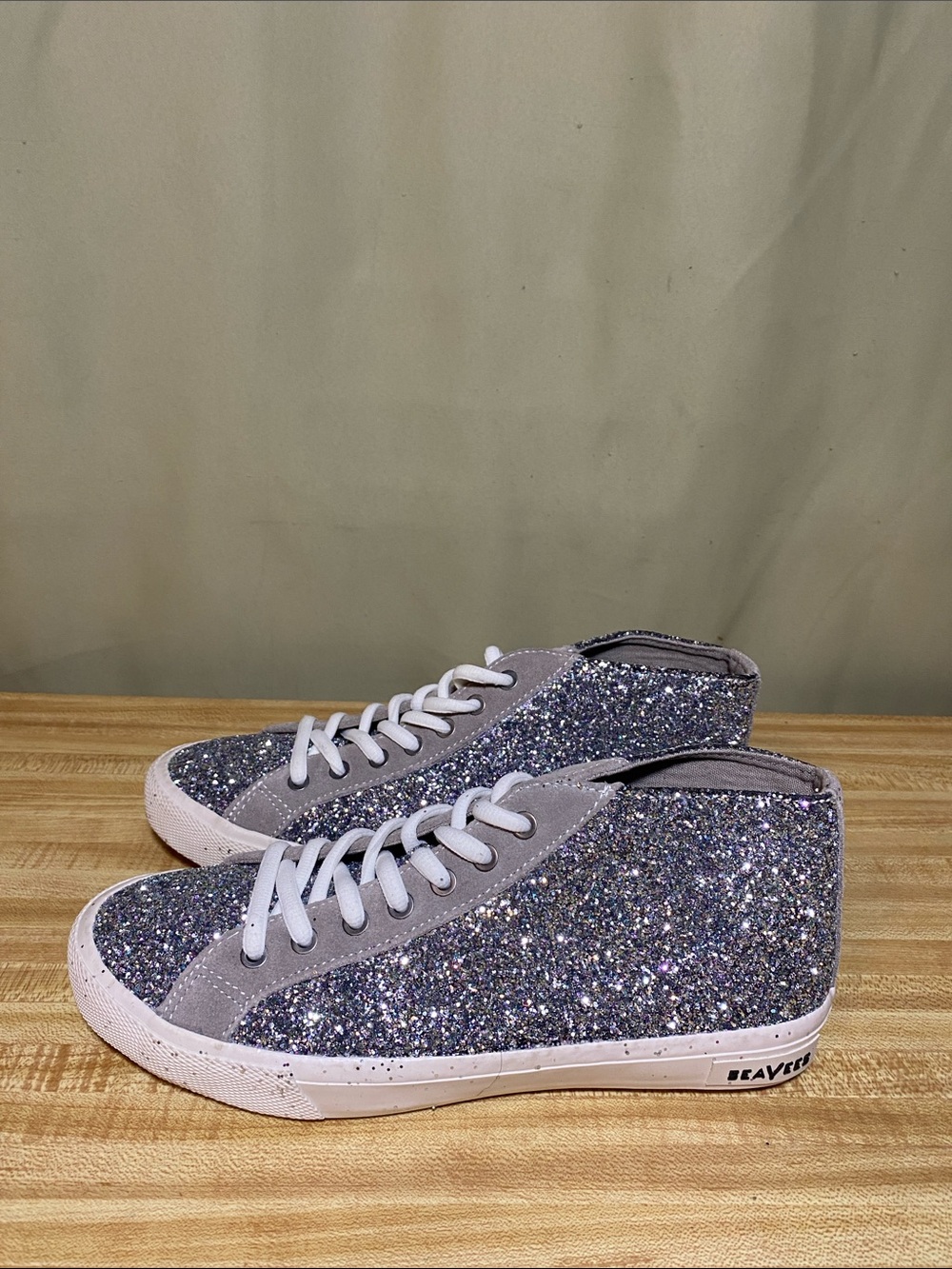 SeaVees California Special Nova Glitter Synthetic HiTop Sneakers women 7.5